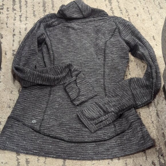 Lululemon Think Fast Pullover Long Sleeve Zip Coco Pique Black - Picture 9 of 12